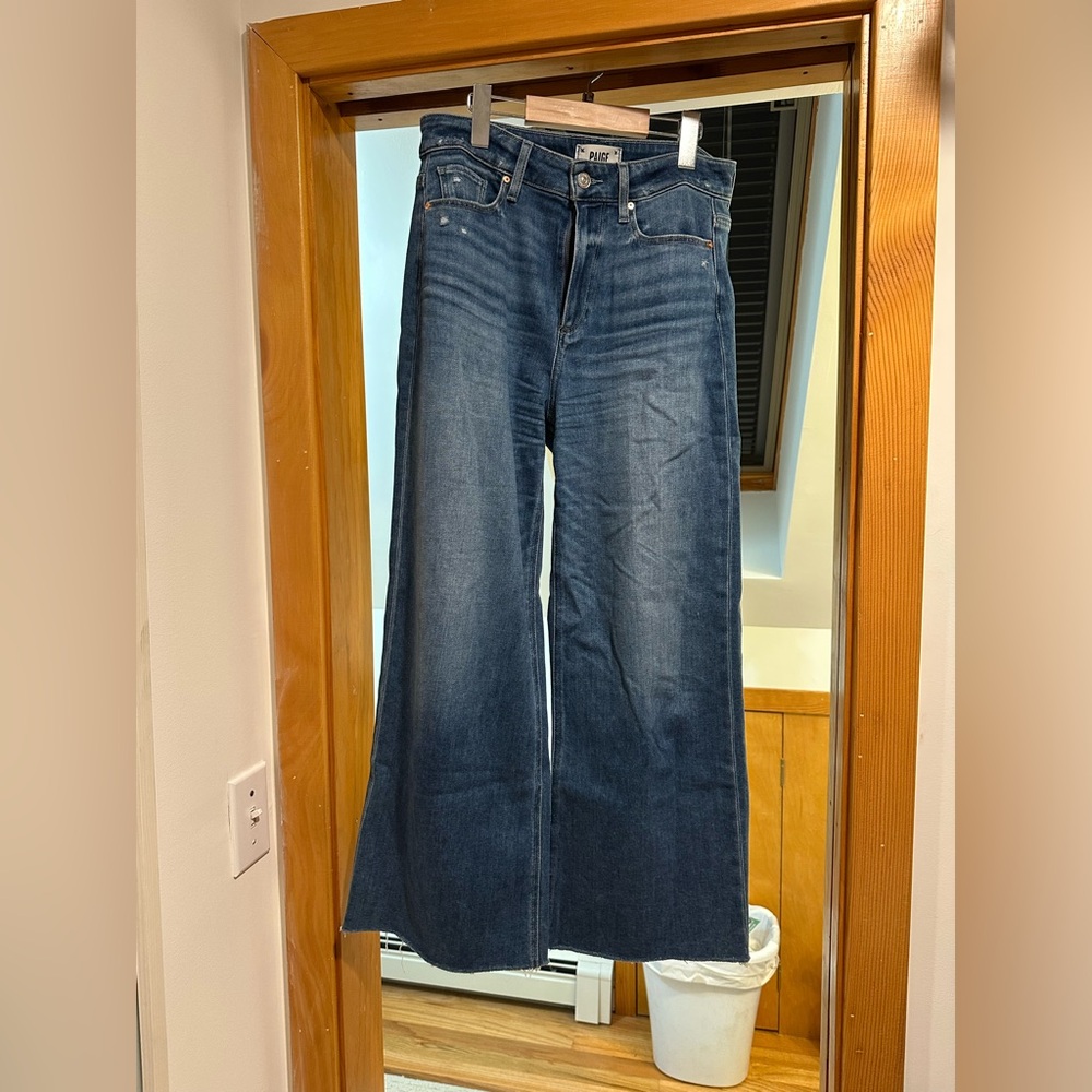 PAIGE Anessa Blue Wide Leg Jeans